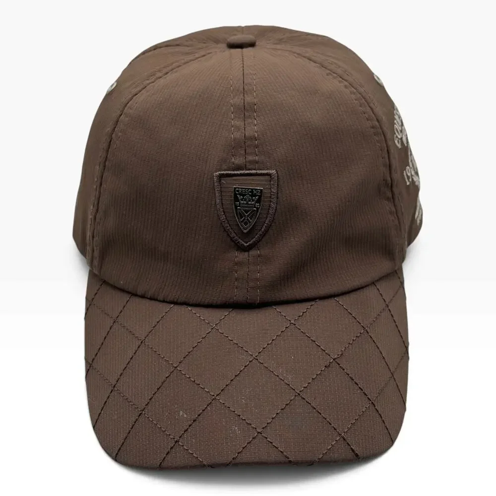 Cresc HZ Crescendo Equestrian Heritage Brown Quilted Strapback Hat Cap